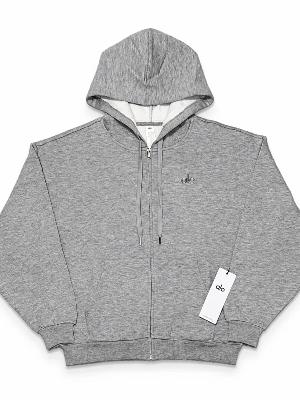 Alo Grey Zip-Up Hoodie Sweater